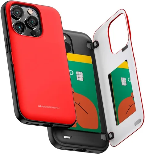 Vista 12 de GOOSPERY Parachoques magnético para puerta compatible con iPhone 15, funda con tarjetero, cartera con cierre magnético automático, protector de Azul