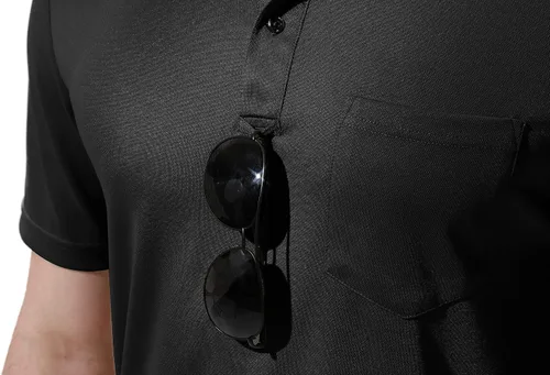 Vista 6 de YSENTO Camisas polo para hombre ajuste seco manga corta cuello y bolsillo para golf