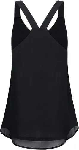 Vista 2 de MOQIVGI Camisetas sin mangas de gasa de doble capa con cuello en V y estilo casual para mujer