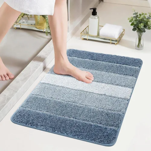 Vista 30 de COSY HOMEER Alfombras de baño de 24 x 17 pulgadas, ultra suaves y absorbentes, con respaldo de TPR antideslizante, lavable a máquina, alfombra Beige