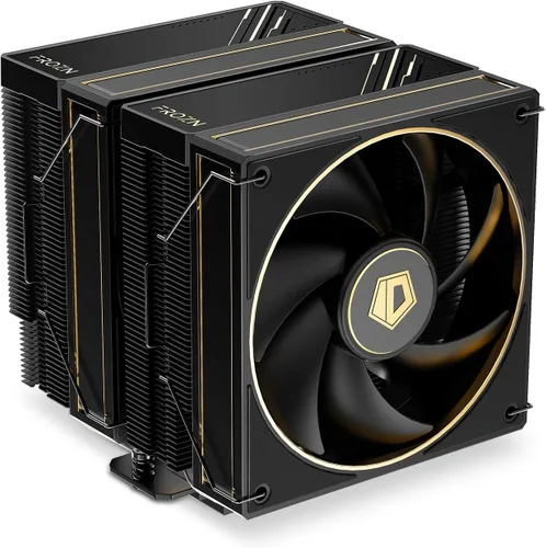 Vista 9 de ID-COOLING FROZN A620 Negro - Enfriador de aire para CPU de doble torre negro de 6.1" de altura, 6×Φ6mm tubos de calor, ventiladores FDB duales