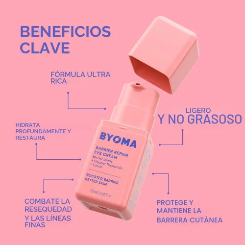 Vista 3 de Crema de Ojos de Reparación de Barrera BYOMA - Crema Hidratante para Ojos Aumenta la Firmeza + Elasticidad - Fortalece la Barrera de la Piel - 0.67