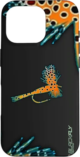 Vista 20 de Funda para iPhone 16 con mosca y pesca con moscas secas de piel de trucha por Black Fly Case