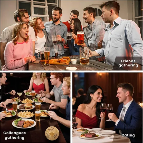 Vista 6 de 2 piezas de dados de madera para juegos de decisión de comida, dados para noche de citas, regalo para parejas, para él o ella, para cumpleaños
