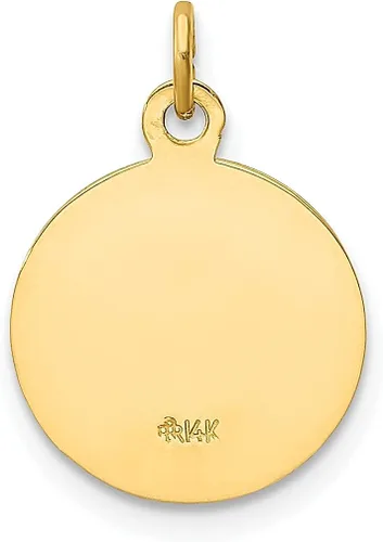 Vista 4 de Collar con dije de oro amarillo de 14 quilates Caridad Del Cobre joyería fina religiosa para mujeres regalos para ella Piedra Oro amarillo