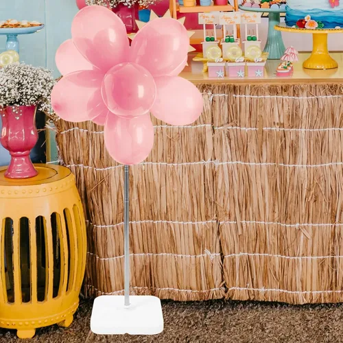 Vista 2 de EXCEART Kit de soporte para globos, 1 juego de soportes para globos de fiesta, poste base para decoración de bodas, cumpleaños, festividades