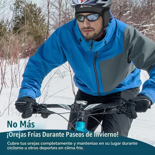 Vista 6 de Hikenture Forro de casco de invierno para hombre y mujer, gorro térmico de cráneo Negro