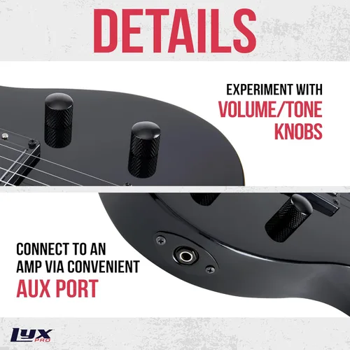 Vista 4 de LyxPro Guitarra eléctrica de 30 pulgadas y kit de iniciación para niños con guitarra para principiantes de tamaño 3/4, amplificador, seis cuerdas