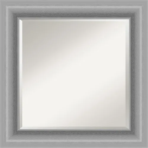 Vista 16 de Amanti Art Espejo de pared plateado de 26 x 22 pulgadas, espejo rectangular de baño de níquel pulido para decoración de pared, sala de estar, marco