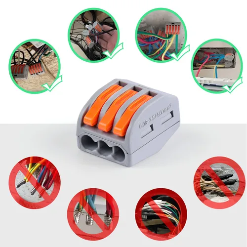 Vista 6 de Delgada 110 tuercas de conector de alambre de empalme rápido para cableado eléctrico - Terminales aislados para cables trenzados, sólidos