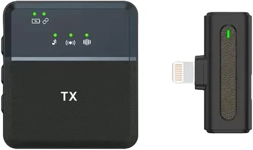 Vista 7 de Micrófono Lavalier SX8 para iPhone (1 receptor + 2 transmisores) Radio HD de larga duración para doble grabación de Vlog/Live/Video