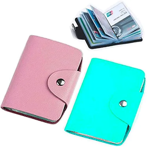 Vista 9 de Mini soporte para tarjetas de crédito para mujer, paquete de 2 soportes para tarjetas de crédito (negro y naranja)