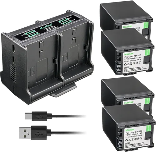 Vista 8 de Kastar Cargador de batería cuádruple compatible con Canon BP-820 BP820, BP-828 BP828, cargador CG-800 CG800, VIXIA HF G21, VIXIA HF G30, VIXIA HF