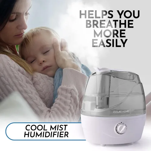 Vista 2 de Zulay Home Humidificadores de niebla fría para dormitorio (tanque de agua de 2.2L) - Humidificadores ultrasónicos silenciosos para habitación grande