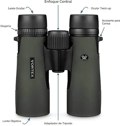 Vista 5 de Vortex Optics Diamondback HD 8x28 - Prismáticos - Sistema óptico HD, agarre antideslizante, impermeable, a prueba de niebla, a prueba de golpes