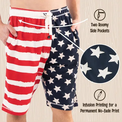 Vista 67 de Lazy One - Pantalones cortos de pijama para hombre, ropa de dormir