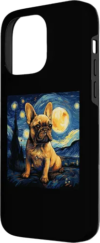 Vista 2 de Funda para iPhone 14 Pro Max Van Gogh Dog Bulldog francés