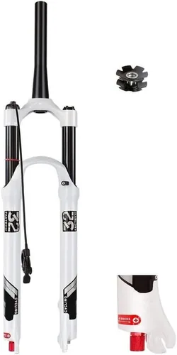 Vista 10 de Horquilla de suspensión de bicicleta de montaña de 5.512 in 26/27.5/29 pulgadas, aleación de magnesio 1-1/8 "tubo recto amortiguador de aire freno