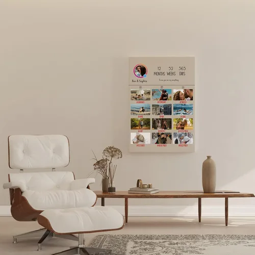 Vista 8 de Lienzo enmarcado de collage de 13 imágenes personalizado con tus fotos, lienzo de collage personalizado de múltiples fotos, regalo ideal para bodas