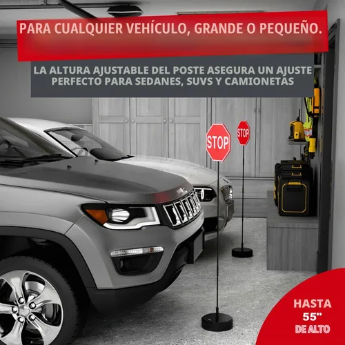 Vista 4 de SECURITYMAN Señal de parada LED para asistencia de estacionamiento de garaje [base mejorada] – Señal grande de 7 pulgadas, LED rojo brillante