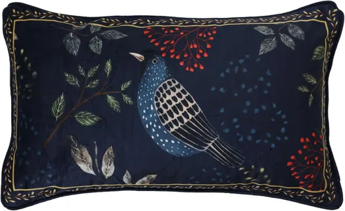 Vista 115 de patdrea Funda de almohada de terciopelo francés de diseño, 18 x 18 pulgadas Aviario