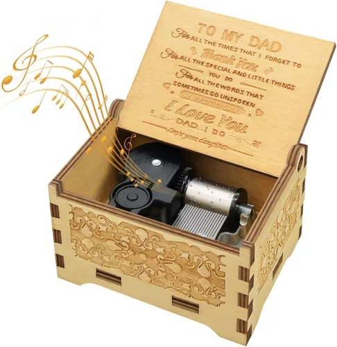 Vista 10 de Sooharic You are My Sunshine - Caja de música para hija, hijo, papá, mamá, única para niños, caja de música de madera con grabado vintage