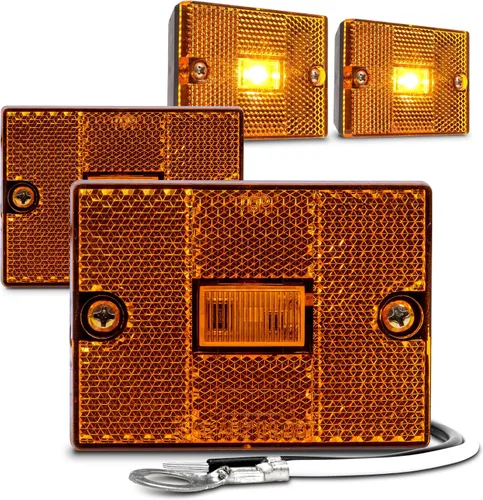 Vista 11 de TRUE MODS - Luz de marcador lateral LED ámbar [certificado DOT] [IP67 resistente al agua] [reflector integrado] para remolques de lanchas