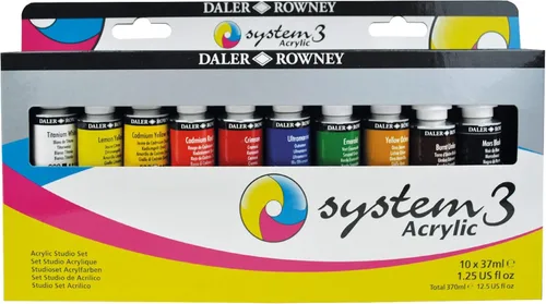 Vista 12 de Daler Rowney System3 - Juego de pintura acrílica de 10 tubos para adultos, suministros de pintura acrílica para artistas y estudiantes, pinturas