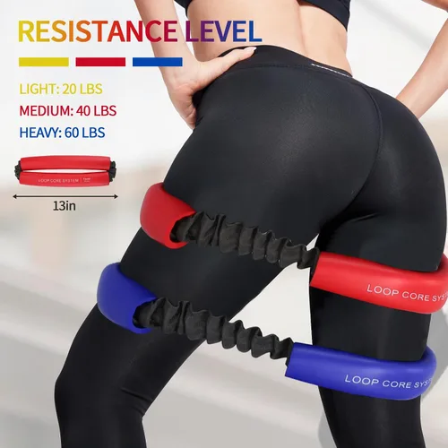 Vista 5 de Hip & Core System, Resistance Loop to Stretch, Core Fitness Glute Workout Bands