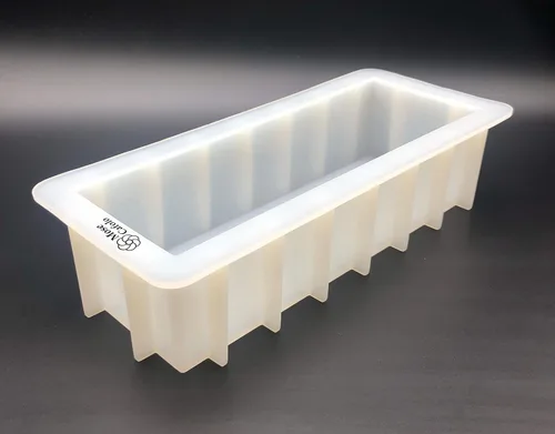 Vista 2 de Mose Cafolo Molde de silicona para jabón de pan, 10 pulgadas, rectángulo, blanco, herramienta para hacer remolinos hechos a mano