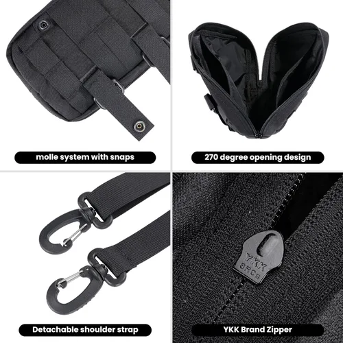 Vista 3 de EXCELLENT ELITE SPANKER Bolsa táctica Molle Admin Bolsa compacta de herramientas EDC con correa para el hombro Cinturón de nailon para accesorios