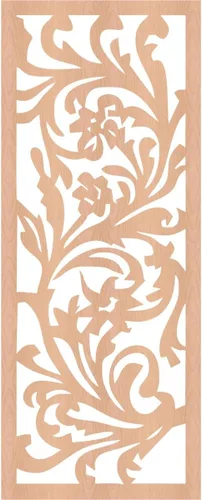 Vista 2 de 9 3/8"W x 24 3/8"H x 3/8" T Perry Decorativos Paneles De Pared De Madera De Calado, Aliso