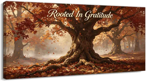 Vista 29 de TIMUBA Lienzo decorativo de pared de otoño de lago, citas de otoño Decoración de pared de otoño-01