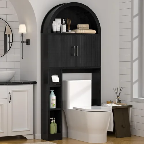 Vista 12 de Spurgehom Over Toilet Storage Cabinet, Bathroom Arch Organizer,Wood Madera