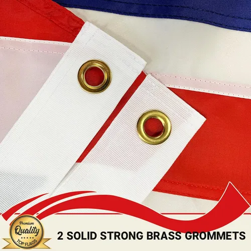 Vista 3 de TOPFLAGS Bandera británica de 3 x 5 pies, bandera bordada de doble cara del Reino Unido para exteriores, rayas cosidas de nailon resistente con 2