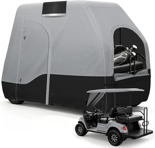 Vista 10 de Explore Land Funda impermeable para carrito de golf universal, compatible con la mayoría de marcas, para 2/4/6 pasajeros Fits for EZGO/Club