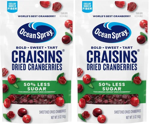 Vista 9 de Ocean Spray® Craisins®, arándanos secos con 50% menos azúcar, fruta deshidratada, bolsa de 5 onzas