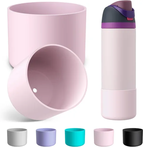 Vista 22 de 2 botas de silicona para botella de agua Owala de 24 onzas, 32 onzas, 40 onzas, funda protectora antideslizante para botellas de agua de acero