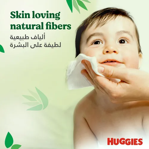 Vista 4 de Toallitas para bebé Cuidado Natural con Aloe Vera Huggies Toallitas 56 Pc Niños