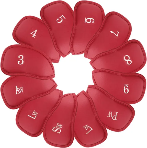 Vista 7 de Andux 12 fundas de cuero sintético para palos de golf con número en ambos lados MT/PU