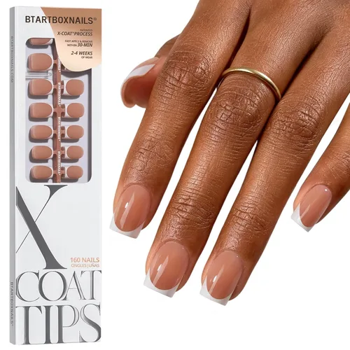 Vista 39 de BTArtboxnails XCOATTIPS White French Tip Press On Nails, XXS Squoval, Pink Lamp-Curable, 4-Week Wear, Natural Nail Look, Salon Quality Value at