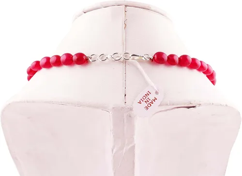 Vista 4 de Neerupam collection Collar de cuentas de cuarzo rojo natural para mujeres y niñas