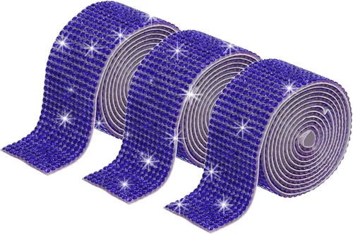 Vista 58 de MECCANIXITY 3 rollos de cinta de diamantes de imitación autoadhesiva de 3 yardas y 0.315 in para proyectos de artes y manualidades, pasteles de Beige