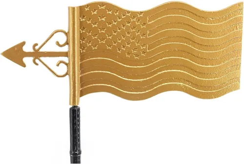 Vista 4 de Montague Metal Products - Veleta de bandera estadounidense - Bandera patriótica - Soporte de techo incluido - Fácil de instalar - Vana de viento