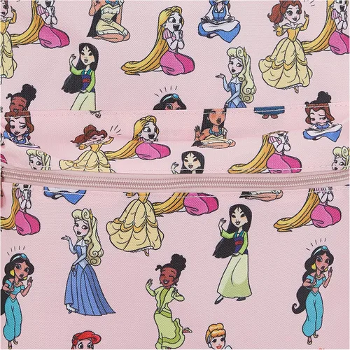 Vista 5 de Disney Mochila Princess Allover - Cenicienta Campana Tinker Blancanieves para toda la escuela para niñas niños y adultos Rosa Allover