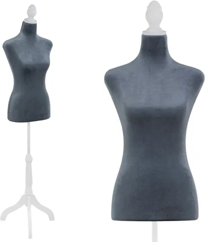 Vista 8 de FDW Maniquí femenino con forma de vestido de cuerpo, maniquí de costura, maniquí de torso con base de trípode, maniquí ajustable para coser ropa
