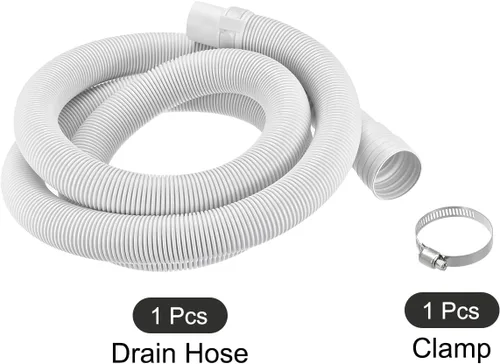 Vista 3 de PATIKIL Manguera de drenaje para lavadora, kit de extensión universal de manguera de drenaje de 4.92 pies, color blanco para lavadora con abrazadera