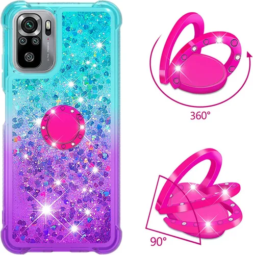 Vista 3 de Funda a prueba de golpes para Xiaomi Redmi Note 10 4G/Note 10S, brillo brillo diamante degradado color arena movediza cubierta de TPU transparente