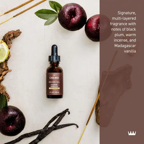 Vista 2 de Aceite para barba Cremo, vainilla añejada revitalizante, 1 fl oz - Restaura la humedad natural y suaviza tu barba para ayudar a aliviar el picor