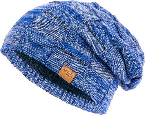 Vista 7 de Vgogfly Slouchy Beanie for Men Winter Hats for Guys Cool Beanies Mens Lined Knit Warm Thick Skully Stocking Binie Hat Negro